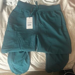 Mandala scrub pants size M, Caribbean blue
